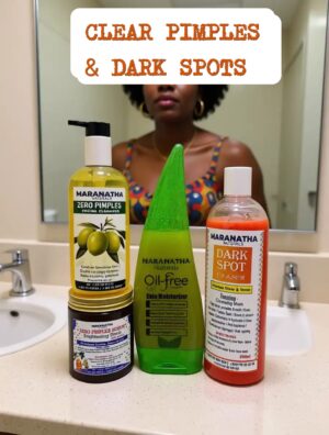 Clear Skin Combo- Zero Pimples Cleanser, Brightening Scrub, Oil-Free Moisturizer, and Dark Spot Eraser